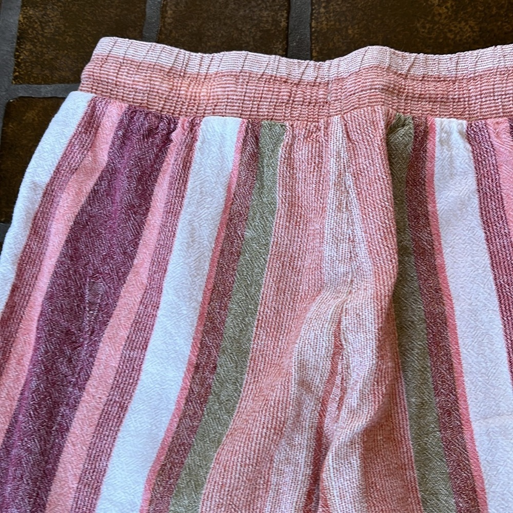 Striped Ankle Crop Pants in Pink Stripe - Picture 10 of 14